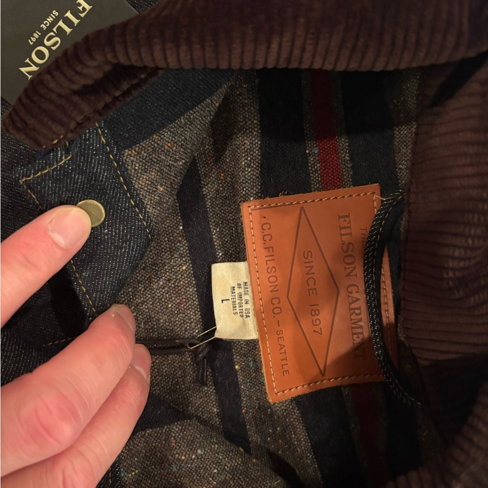 Filson Lined Denim Cruiser Jacket NEW Large USA Made - Picture 4 of 4